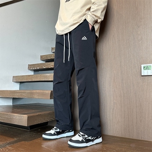 春款港风休闲裤冲锋裤伞兵裤宽松运动裤拖地裤束脚裤男KP815 P45图片