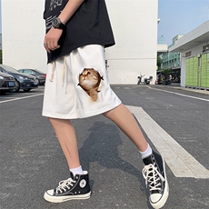 2025夏季新款猫咪图短裤潮流休闲裤男女，男装休闲裤，星座201-2