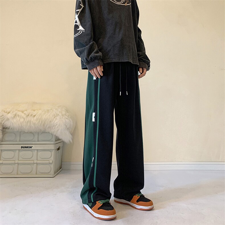 B266-Z206-P5023秋季新款宽松休闲侧边条纹阔腿休闲裤长裤,男装休闲裤,星座B257-1