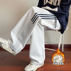舒适银狐绒华棉三条杠男400g重磅休闲卫裤K25089J加绒-特P40控78，男装休闲裤，电商A001-1