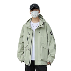 春秋户外冲锋衣男女同款防风防水连帽工装外套登山服夹克2481-P75，男装夹克，星座1403A