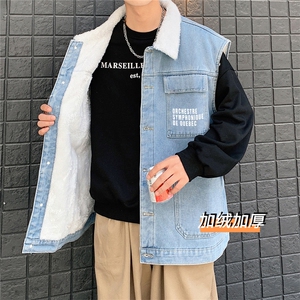 MJ231J-p68-限价98 M-5XL抖音情侣棉马甲加绒大码羊羔毛cityboy图片