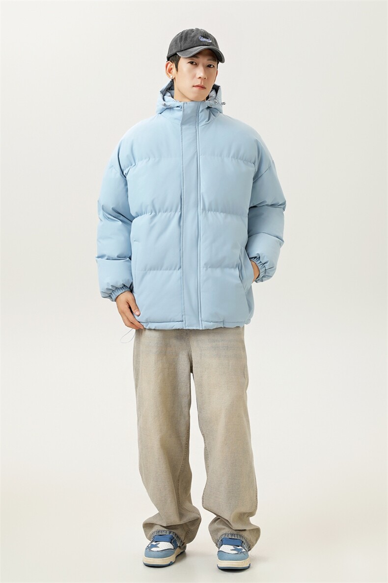 防水棉衣男士秋冬季纯色简约百搭棉服情侣装连帽外套MY8555-P60特,男装棉衣,星座610（原A335）