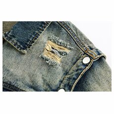 复古蓝牛仔夹克男女水洗做旧破坏重工情侣外套宽松潮HH8860P65，男装工装外套，星座1013-5