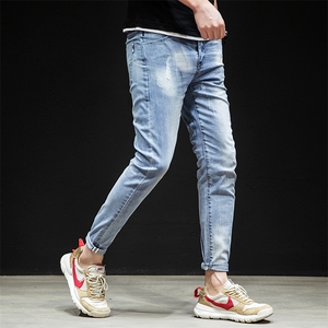 K6388-P50 2019 夏季 风潮流牛仔裤休闲破洞九分裤图片