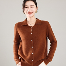 35%羊绒衫秋冬季新款舒适时尚百搭女式宽松长袖羊绒开衫，女装羊绒衫，琳尚羊绒