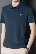 短袖T恤中年宽松冰丝无痕Polo衫运动透气男士夏装上衣半袖潮，男装Polo衫，电商B212（原钱塘6029）