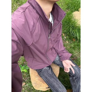 已下单~紫红色男女夏季立领拉链下摆松紧clefit防晒外套F25217P58图片