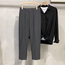 西装裤子男生春秋款百搭宽松直筒九分休闲裤HK99P40，男装休闲裤，星座1116-2