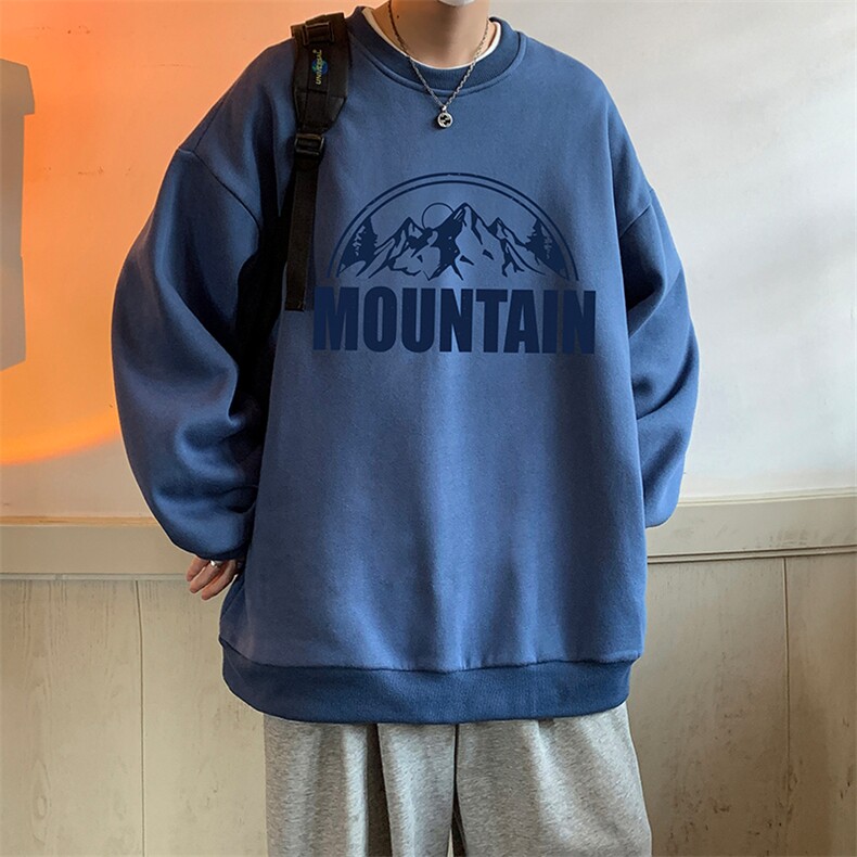 圆领卫衣男大码加厚加绒长袖t恤男S6255-P28加绒款-P33,男装卫衣,电商A040
