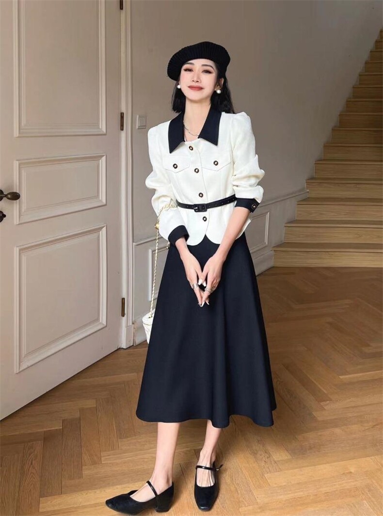 [现货]气质两件套套装，两色、四码，女装职业装，依柏璐(1F)