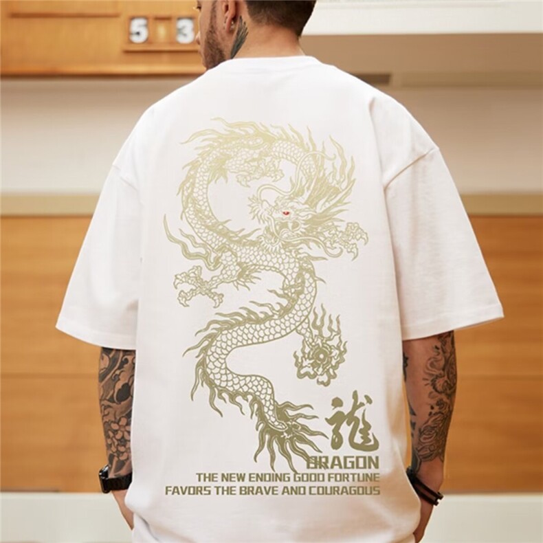 加肥加大潮宽松潮流短袖T恤潮牌大码肥佬夏季龙年半袖男潮8XL,男装T恤,星座1210-1