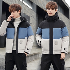 现货外贸侧飞图立领光板团体服班服宽松韩版情侣学生外套羽绒服，男装羽绒服，星座301D-5(原星座1415）