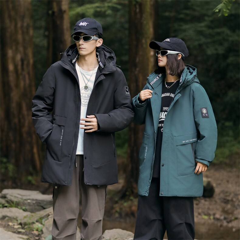 山系风90羽绒服中长款加肥加大码胖子情侣外套冬A436-2198-P235,男装羽绒服,电商A436