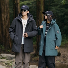 山系风90羽绒服中长款加肥加大码胖子情侣外套冬A436-2198-P235，男装羽绒服，电商A436