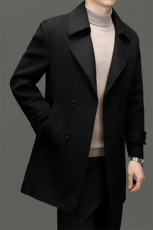 YLBL8869男士双面尼风衣外套休闲翻领羽绒内胆大衣尼克服中长款，男装风衣，电商B360