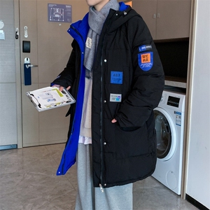 中长款棉衣男女冬季新款宽松保暖加厚连帽两面穿棉服外套526/P90图片