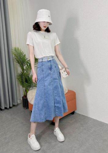 现货：高端大摆鱼尾裙：特色蕾丝腰。，女装，金川古韵