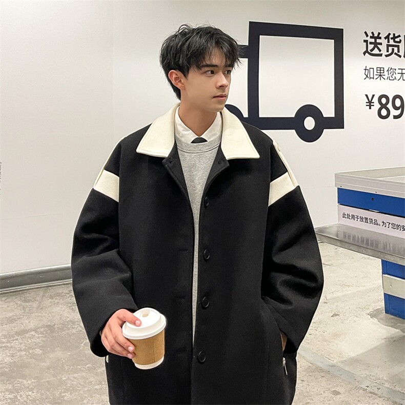 男装呢料大衣2026秋冬季新款毛呢大衣男生外套XZ514-2-F596-P115,男装毛呢大衣,星座514-2(原B239)