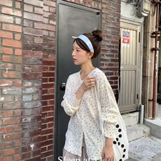 开衫秋衣对襟宽松长袖秋冬季短款纽扣碎花开衫韩复古长袖上衣，男装卫衣，星座506A