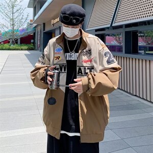男秋季外套潮牌街头刺绣双层夹克HY727P68图片