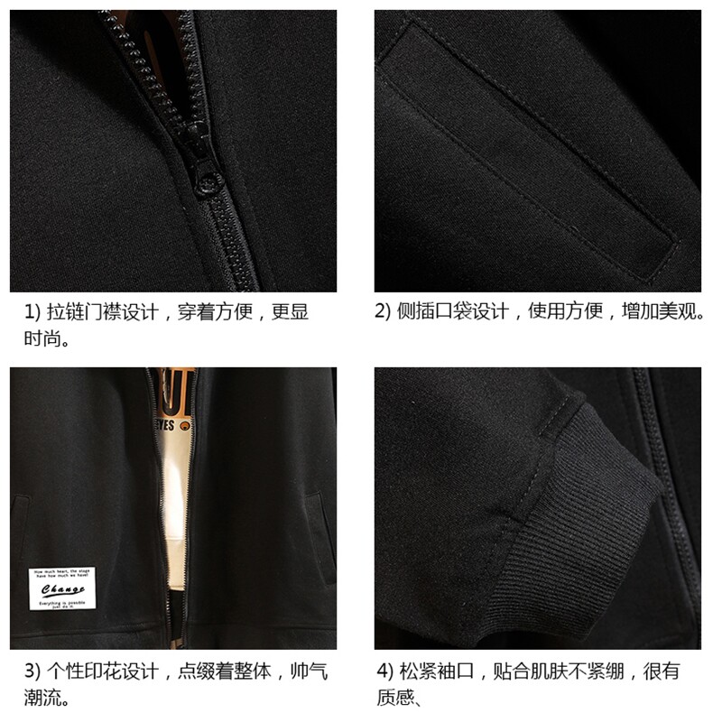KS21062-P38连帽开衫卫衣男运动外套大码班服砖墙挂拍,男装卫衣,电商A040A