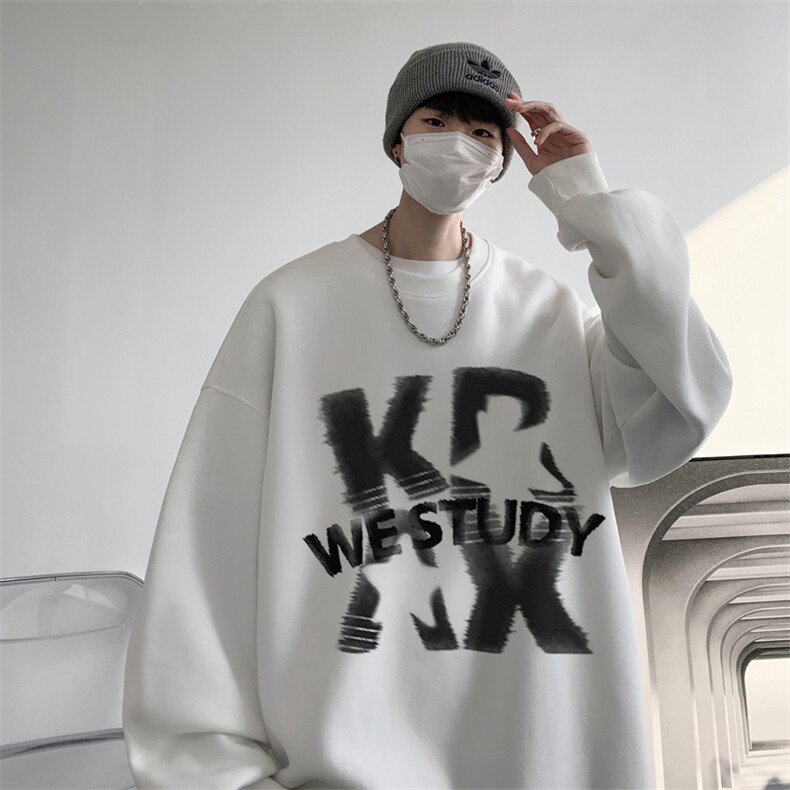 ！圆领卫衣男装港风长袖T恤男外套男WY155-P28,男装卫衣,电商B367