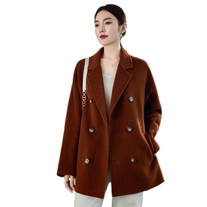 时尚百搭女士双面呢大衣羊毛显瘦修身气质优雅图片