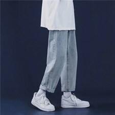 春秋牛仔裤男女情侣嘻哈潮牌宽松休闲长裤1008-1-kz907-p35图片