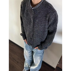 秋冬圆领毛衣开衫外套男网图高级感慵懒风针织衫上衣-A2331TP50，男装针织衫/毛衣，电商B241