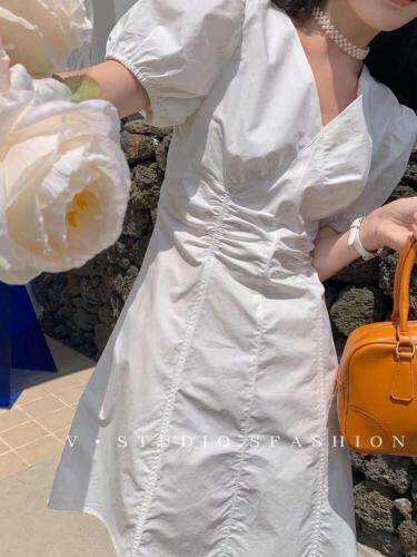 夏季网红款收腰连衣裙，女装连衣裙，玩美