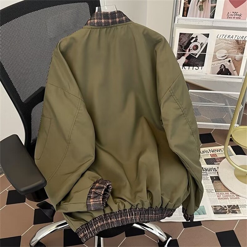 拼接棒球服男春秋季美式宽松飞行员夹克潮情侣外套J673P58,男装夹克,星座1116-2