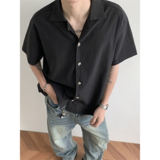 衬衫男短袖夏季冰丝轻熟风男装五分中袖衬衣外套C204-P35，男装T恤，星座308B-2