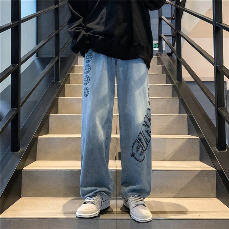 秋冬宽松oversize潮牌阔腿长裤古着vintage牛仔裤男K5304-P42,男装牛仔裤,星座512-2
