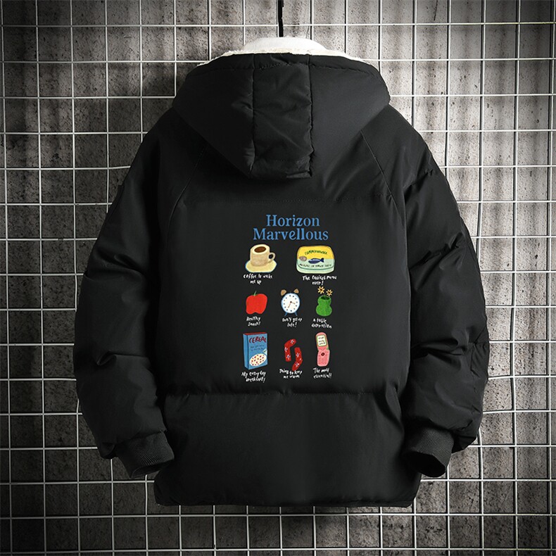 控128加绒面包服男大码羊羔毛棉衣男MY16356-P100图片