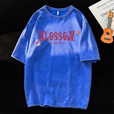 水洗做旧短袖美式复古重磅大码潮牌朋克暗黑T恤xz301B-JB5243-P35，男装T恤，星座301B