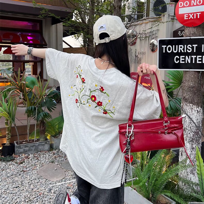 万针全刺绣工艺高品质260克双纱纯棉美式高街短袖T恤特P33,男装T恤,电商A486