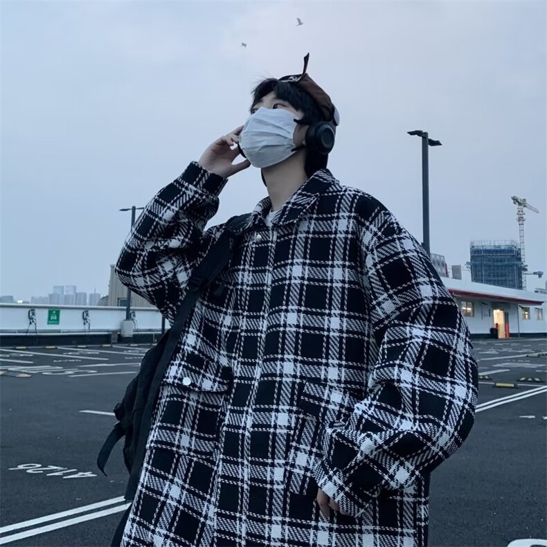 潮牌ins毛呢外套男士日系小香风情侣上衣宽松痞帅WM232-P55,女装短外套,星座1109-3