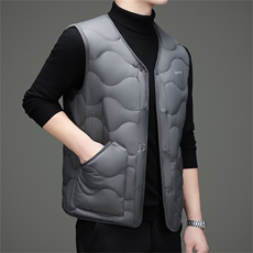 现货冬季新款男士V领羽绒服马甲90白鸭绒保暖商务休闲羽绒服马甲，男装羽绒服，钱塘723