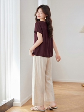 夏季新款阔腿裤套装女2026时尚气质优雅风两件套宽松，女装套装/套裙，依万里