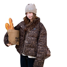 现货！放心推！洋气豹纹羽绒服女2025冬新款女装白鸭绒外套，女装羽绒服，慧尚2-185