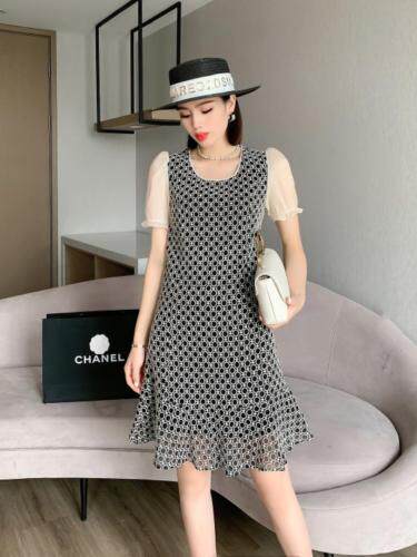 圆点 荷叶边连衣裙，女装连衣裙，佰尚仑