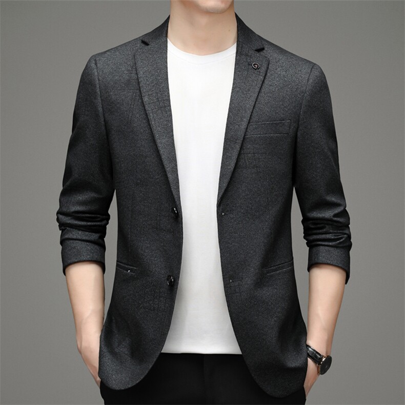 西服男秋季潮款休闲商务小西服上衣中年男士单西外套MY825-P175，男装西服，电商B212（原钱塘6029）