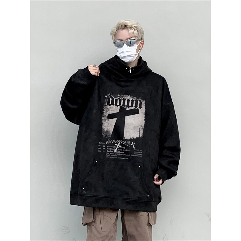 电商DSA028-LPMT2340P50新款潮流鹿皮绒连帽卫衣男限78,男装卫衣,电商A028