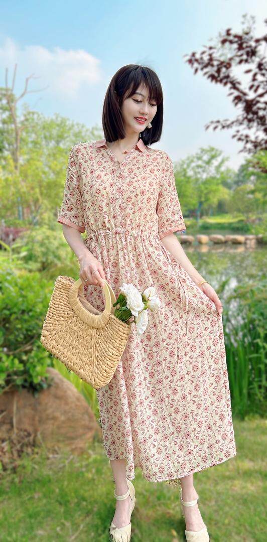 纯苎连衣裙小衫裤子裙子衬衣 时尚风 风淑女风休闲风，女装连衣裙，川哲