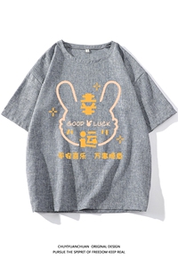 风复古亚麻短袖男棉麻t恤男半袖 ZT71297-P35图片