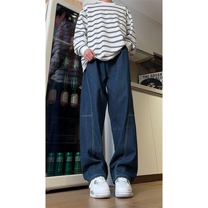 现货 原宿复古水洗阔腿工装灯笼裤宽松大码牛仔裤男K660-P55 控78图片
