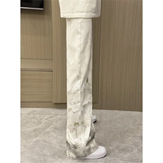 ！手绘满印蒲公英小花牛仔裤宽松拖地裤子，男装牛仔裤，星座617C