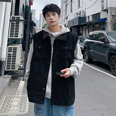 MJ205J-p65-限价98M-5XL抖音情侣棉马甲加绒大码羊羔毛cityboy，女装马甲，星座116