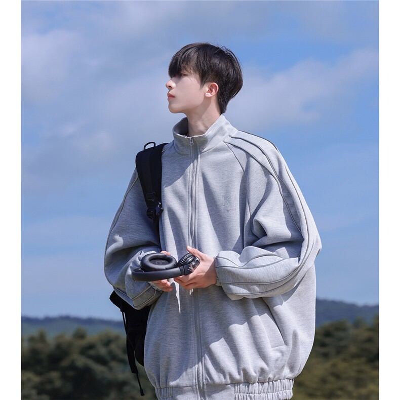 2025秋季新款简约条纹男开衫夹克外套JK518/P65控85-100聚酯纤维图片